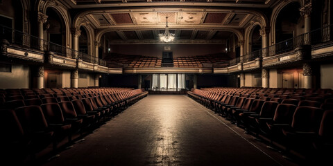 empty theater hall front view Generative AI