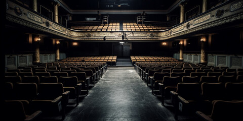 Obraz premium empty theater hall front view Generative AI