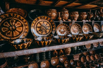 Handmade pottery is a precious cultural feature in the Folk Houses on Hathpace in Kashgar