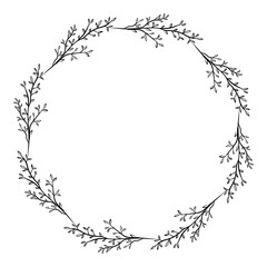 Hand drawn floral wreath illustration