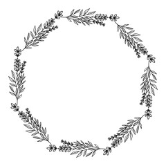 Hand drawn floral wreath illustration