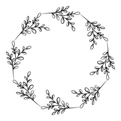 Obraz na płótnie Canvas Hand drawn floral wreath illustration