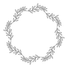 Fototapeta na wymiar Hand drawn floral wreath illustration