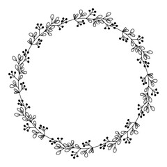 Hand drawn floral wreath illustration