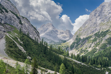 Fototapeta na wymiar Alpine landscape in the Mieming Range, State of Tyrol, Austria.