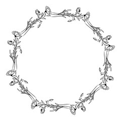 Hand drawn floral wreath illustration