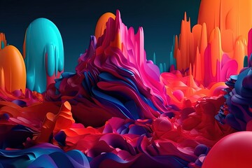 colorful rocks on a black background. Generative AI
