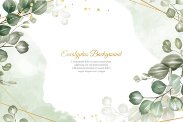 greenery wedding invitation design with eucalyptus arrangement