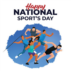 National sport day design template, National sport design vector