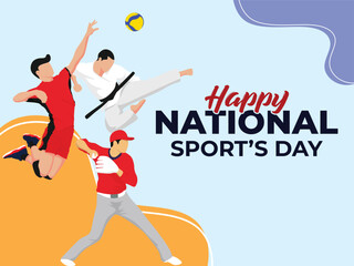 National sport day design template, National sport design vector