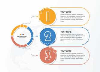 Process infographic with 3 steps, process or options.
