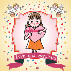 プレゼントを渡す可愛い女の子