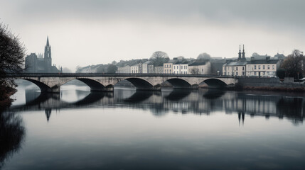 Fototapeta premium Kilkenny City. Incredible and breathtaking Ireland. Generative AI