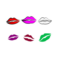  lips icon design template vector