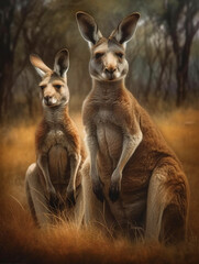 Kangaroo family portrait