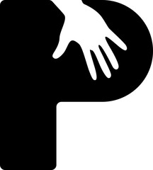 P Letter includes Hand Icon
