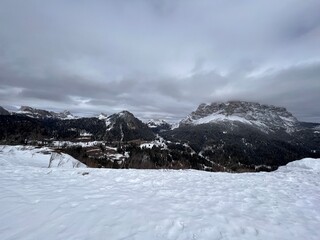 Fototapeta na wymiar Alleghe Civetta Ski Slopes Dolomiti Italian Alps