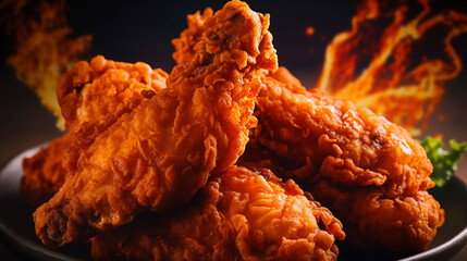 hot and spicy boneless fried chicken. Generative AI	