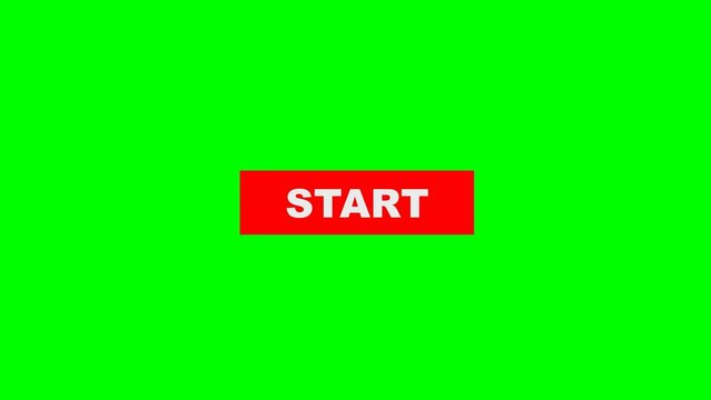 animation of mouse clicking start icon with green screen background