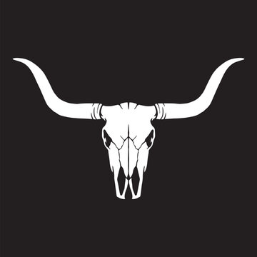 longhorn skull vector design, longhorn vintage logo, logo template