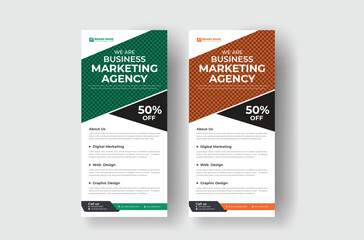 business rack card design template with roll up banner design
