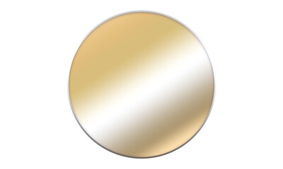 gold gradient color luxury blank circle round graphic element with silver stroke on transparent background
