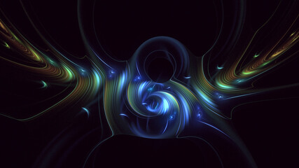 Naklejka premium 3D rendering abstract colorful fractal light background