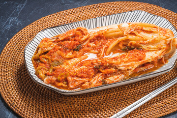 Cabbage Kimchi,  Korean traditional fermented vegetable a side dish at meals.