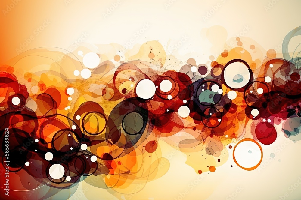 Poster vibrant abstract background consisting of circular shapes and bubbles. generative ai