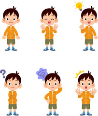 様々な表情をする男の子のイラストセット
