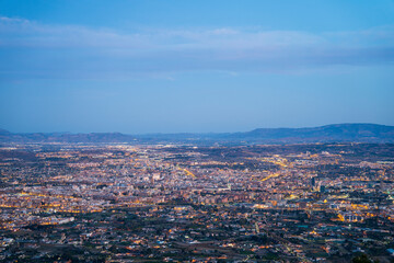 Murcia amaneciendo 
vistas desde la cresta del gallo