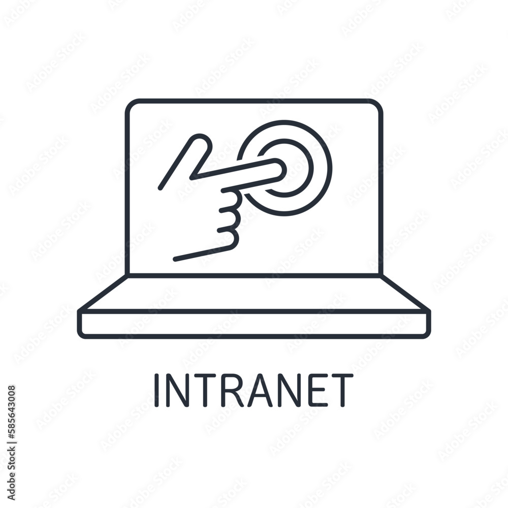 Poster intranet portal, gateway. access to corporate information and applications on the intranet. vector l