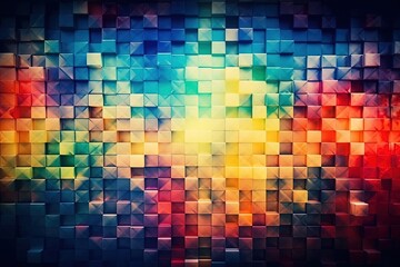 colorful background with squares of various colors. Generative AI