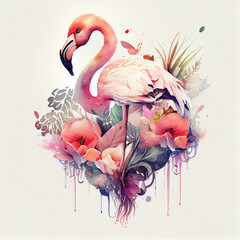 Flamingo watercolor created by Generative Ai Tools