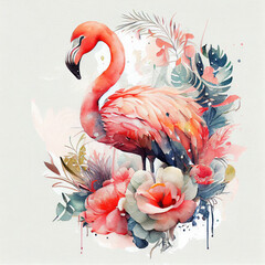 Flamingo watercolor created by Generative Ai Tools