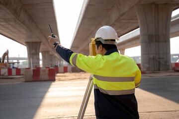Engineers use tacheometer or theodolite for survey line columns