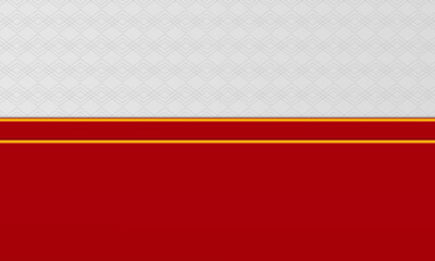 red background with gold line