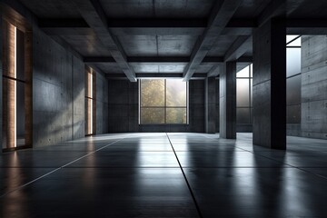 an empty room filled with natural light from multiple windows. Generative AI