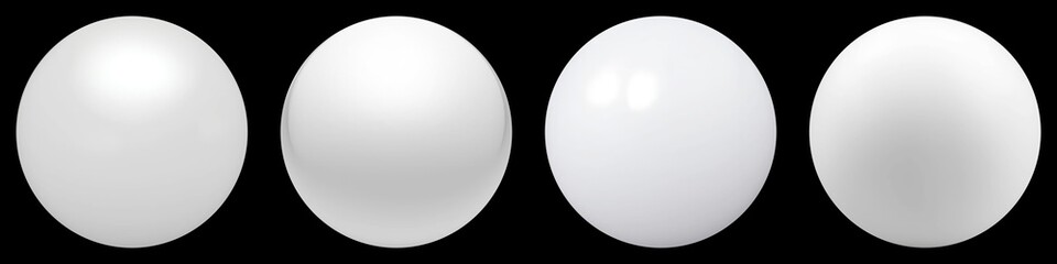 Fototapeta na wymiar White balls of glossy and matte texture on black background isolated. 3d illustration.