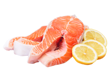 Fresh salmon steak isolated