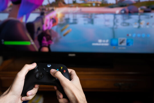 Joystick controller for playing on the new xbox series x console. Tarragona, Spain - September 20, 2022