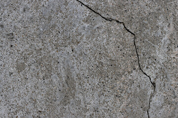 Texture of old cracked concrete wall. Rough gray concrete surface. Great for background and design. Close-up. High resolution.
