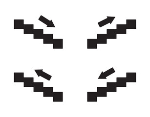 Stairs up and down icon isolated flat design vector illustration.