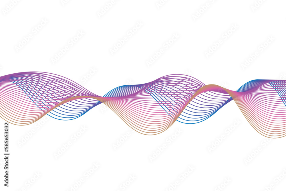 Poster beautiful abstract gradient wave line on white background. abstract fluid background. sutable for la