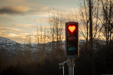 Heart shaped Red light 