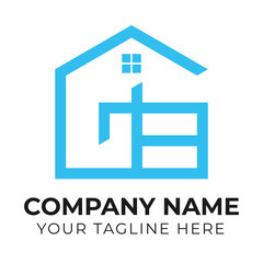 Creative modern home logo design template