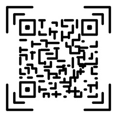 Fototapeta na wymiar QR code icon to quickly scan data such as barcodes
