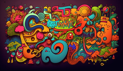 doodle art mural fullcolor