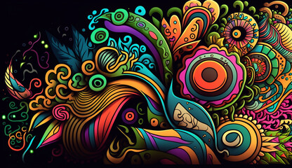 Fototapeta na wymiar batik art mural fullcolor