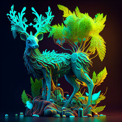 illustration of a deer generative ai